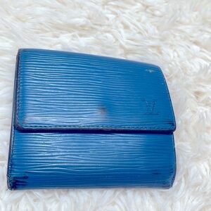 Louis Vuitton Epi Blue Leather Trifold Wallet